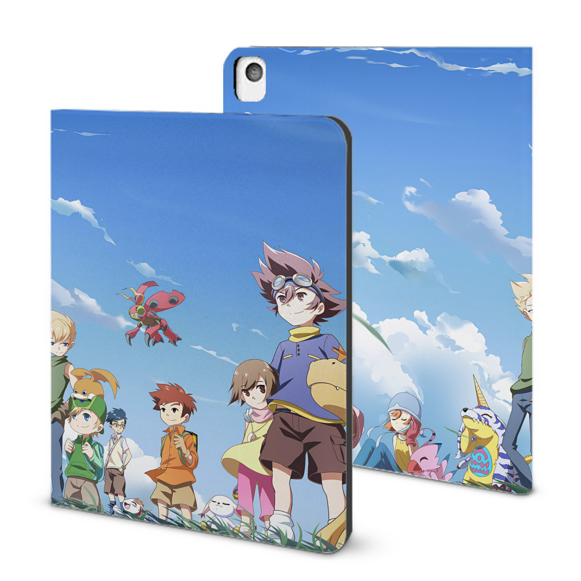 （画像用） Digimon デジタルモンスター/デジモン IPadケース ペンホルダー付き ブックスタイルデザイン